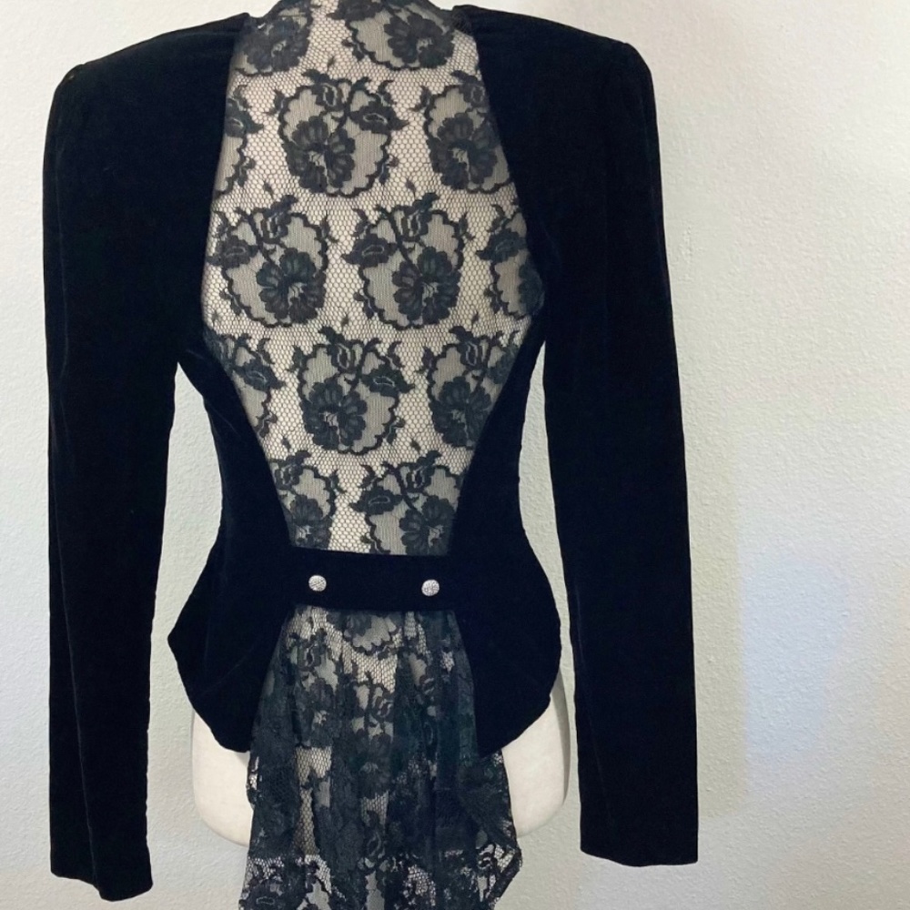 Vintage 1980 Zum Zum Black Velvet Bolero Evening Jacket